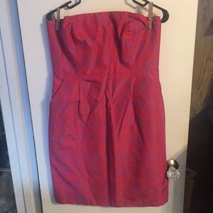 J. Crew strapless fuschia dress w/ pockets